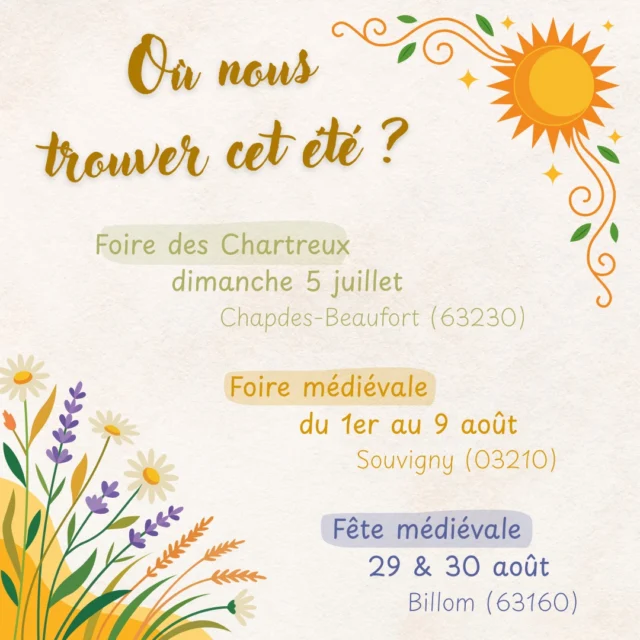 𝙊𝙪̀ 𝙣𝙤𝙪𝙨 𝙩𝙧𝙤𝙪𝙫𝙚𝙧 𝙘𝙚𝙩 𝙚́𝙩𝙚́ ? Voici nos dates estivales ! C'est…
